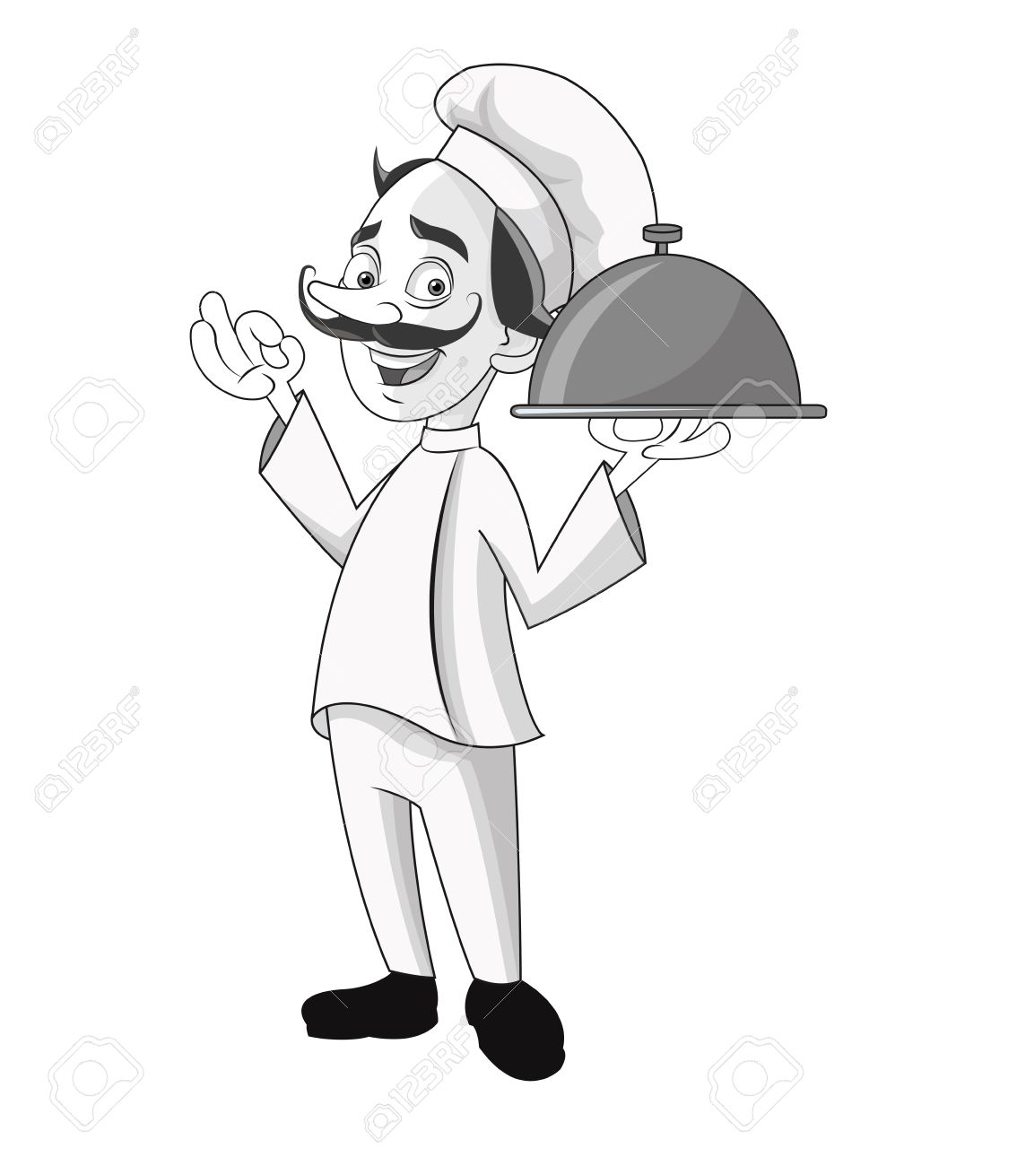 1134x1300 Man Chef Mustache Chefs Hat Person Plate Kitchen Restaurant Icon