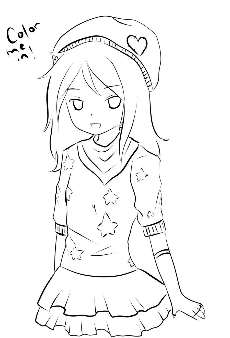 900x1322 Anime Girl Coloring Page By Creampuffchan