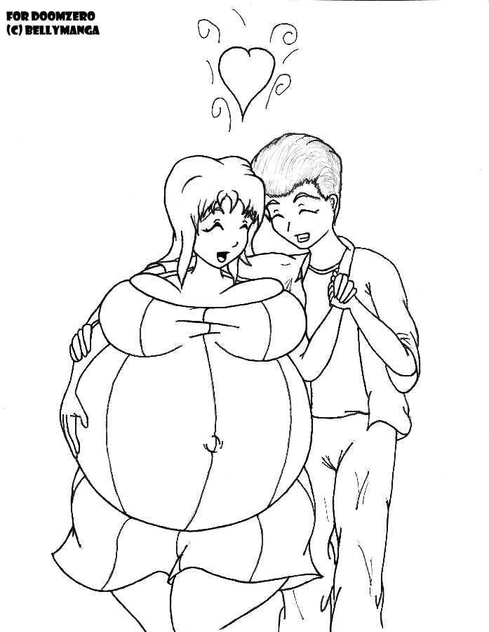 697x900 Hugging Couple By Bellymanga