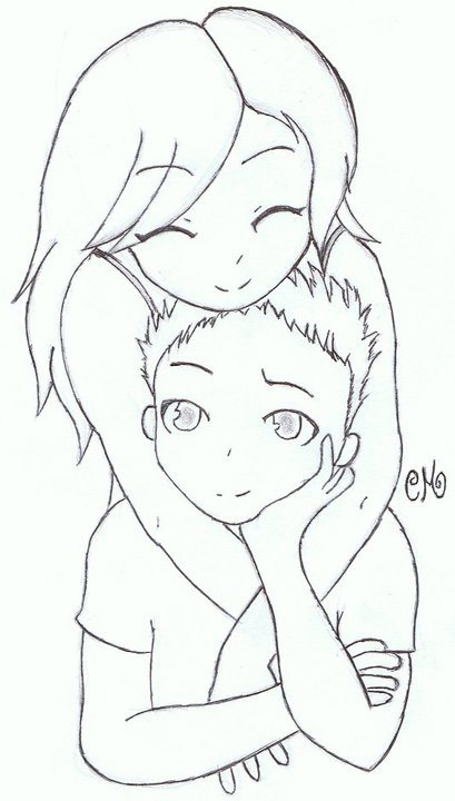409x720 Anime Couple Uncoloured By Twilight Suzuka