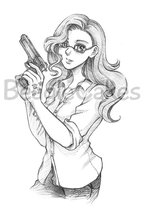 586x855 Custom Anime Manga Waist Up Pencil Illustration Drawing