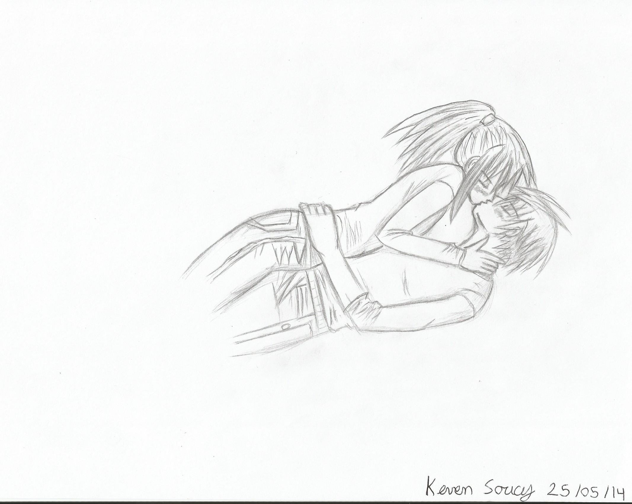 2133x1700 Drawing 17 (Manga) Deep Kiss Scene (Keven Soucy) By Kdor2684
