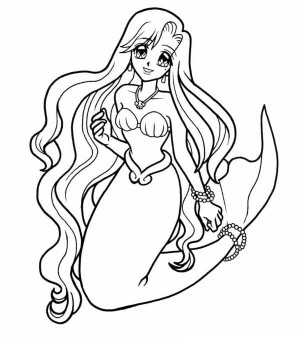 300x343 Cute Mermaid Coloring Pages