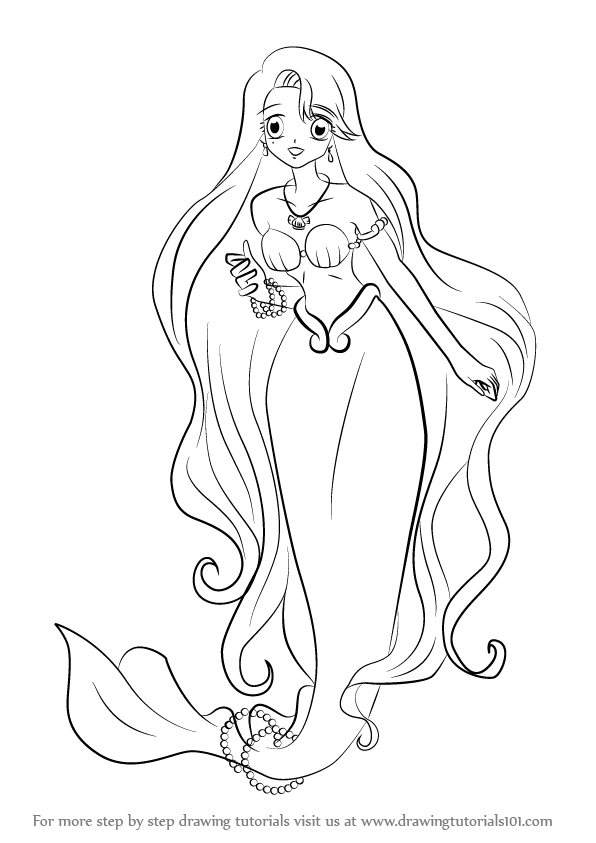 596x843 Learn How To Draw Noel In Mermaid From Mermaid Melody (Mermaid