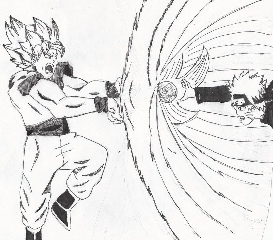 900x790 Goku Vs Naruto By Crowshot27