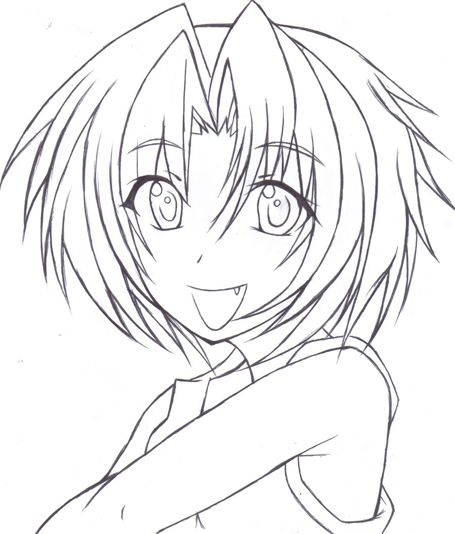 Anime Outline Drawing at GetDrawings | Free download