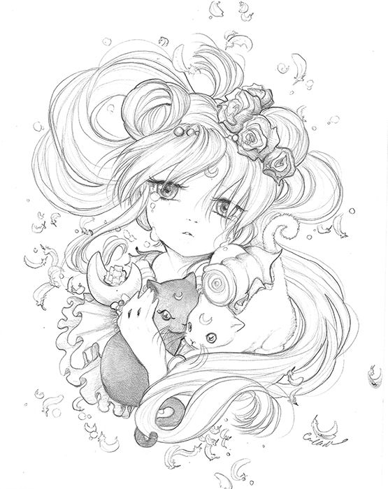 555x700 Drawn Moon Anime