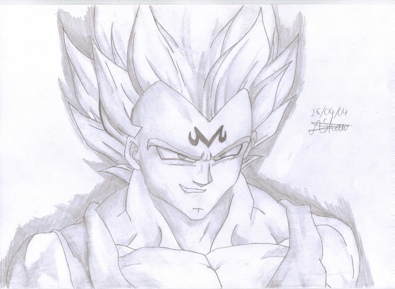 1280x937 Majin Vegeta Pencil Drawing By Smsjgoku