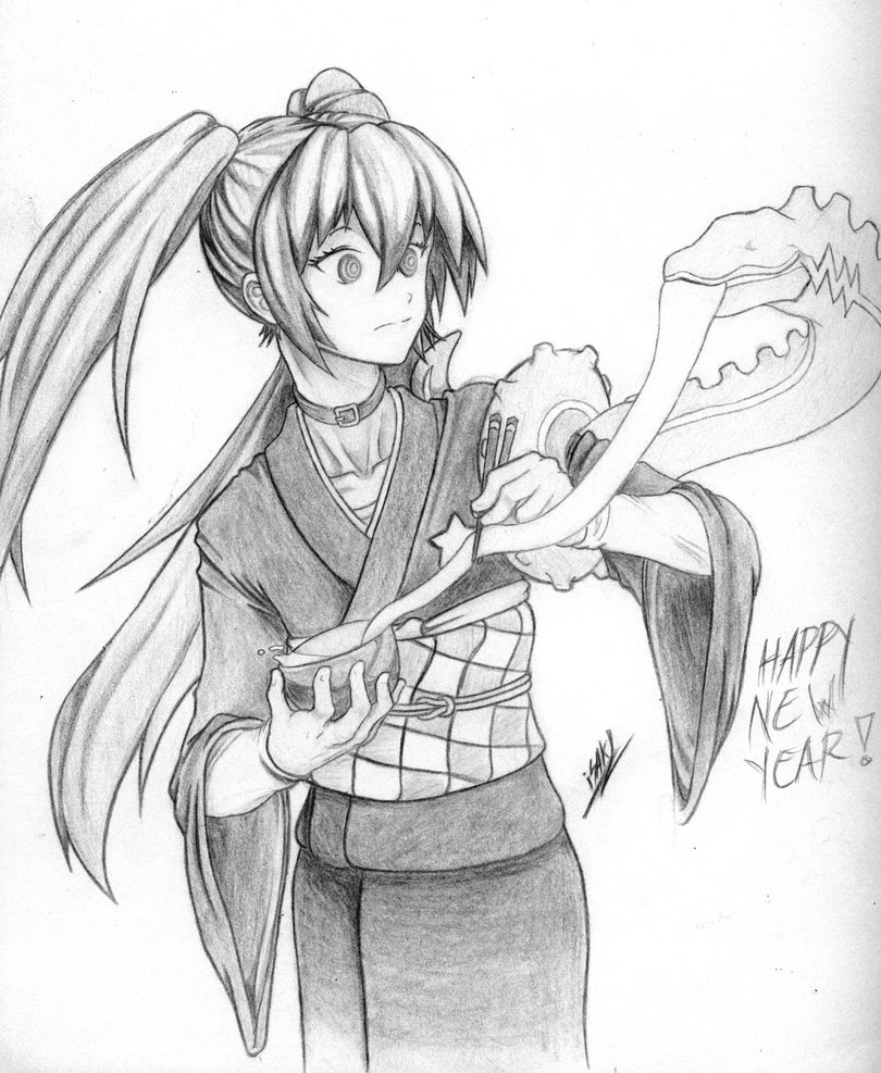 810x987 Anime New Year Drawings Merry Christmas Amp Happy New Year 2018 Quotes