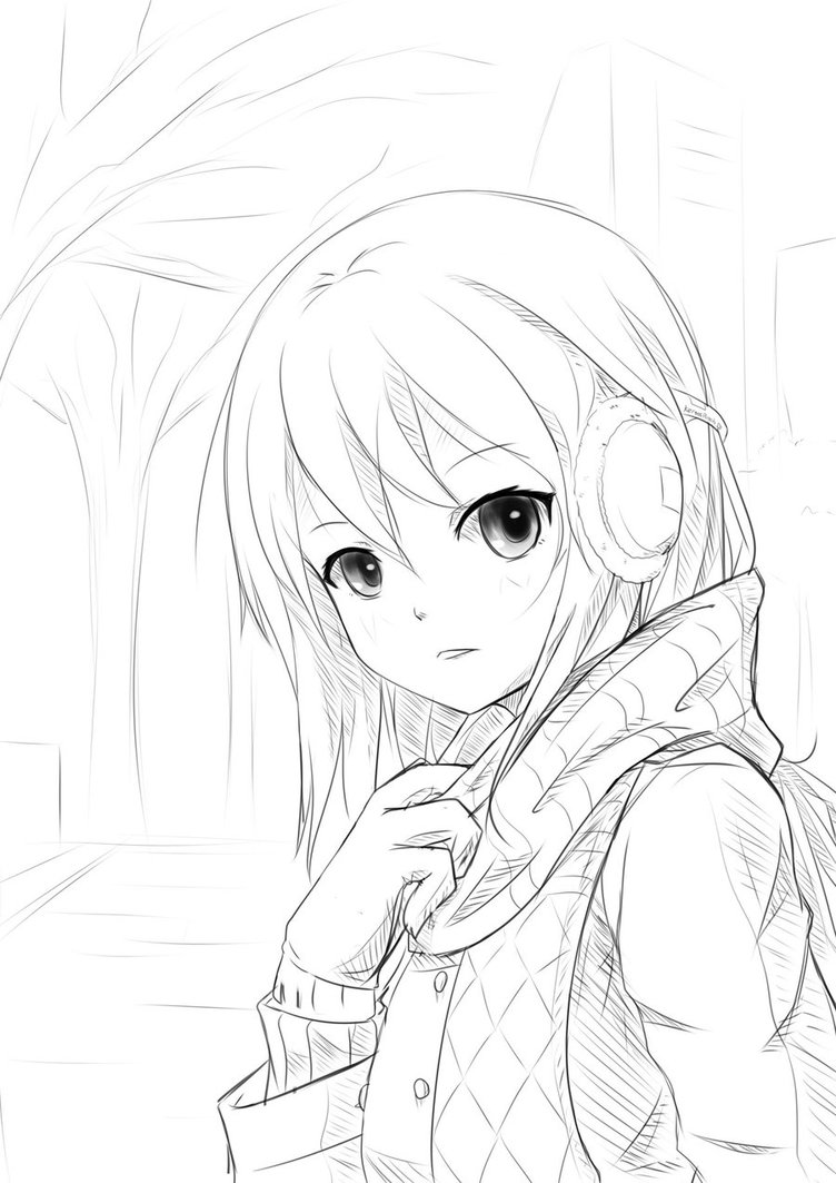752x1063 Sketch] Winter By Kertasu