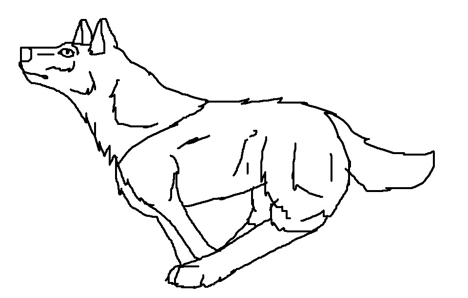 960x613 Anime Wolf Pup Running Lineart By Baltobud8