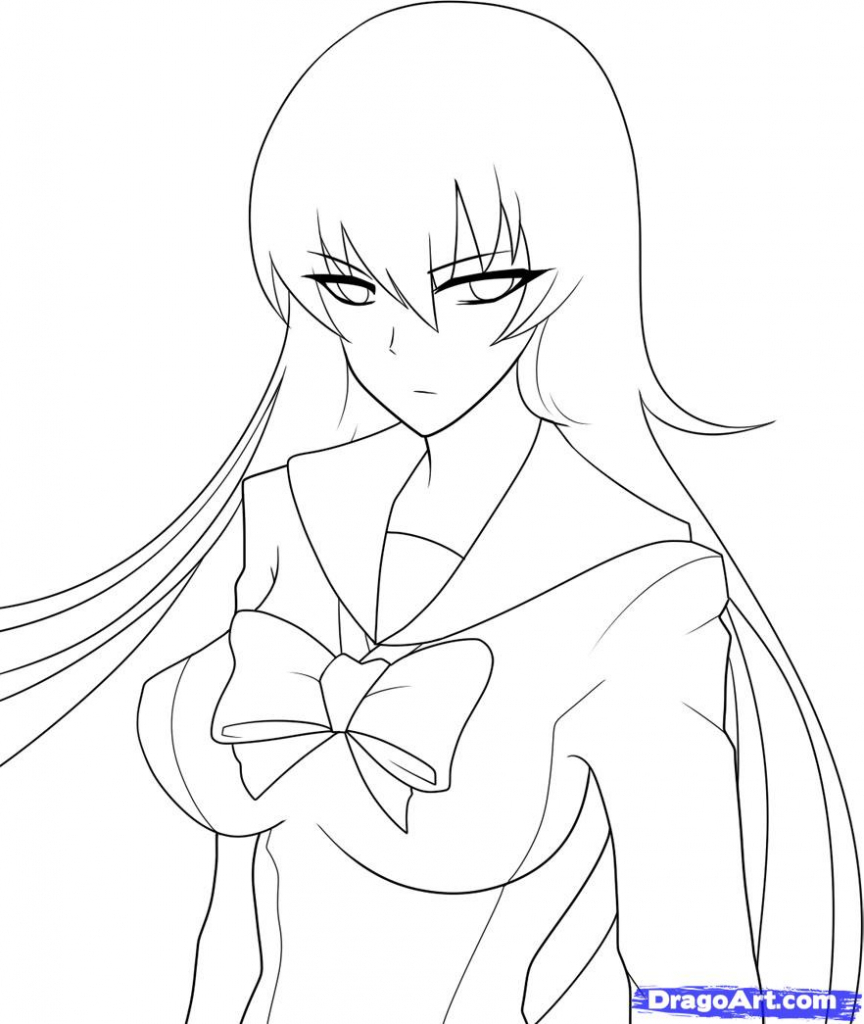 864x1024 Anime Schoolgirl Drawing How To Draw Anime School Girl Stepstep