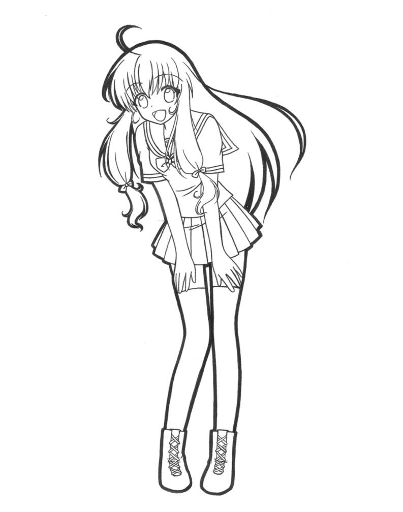 793x1007 Just Your Ordinary High School Girl! Lineart By Lunasteinberg