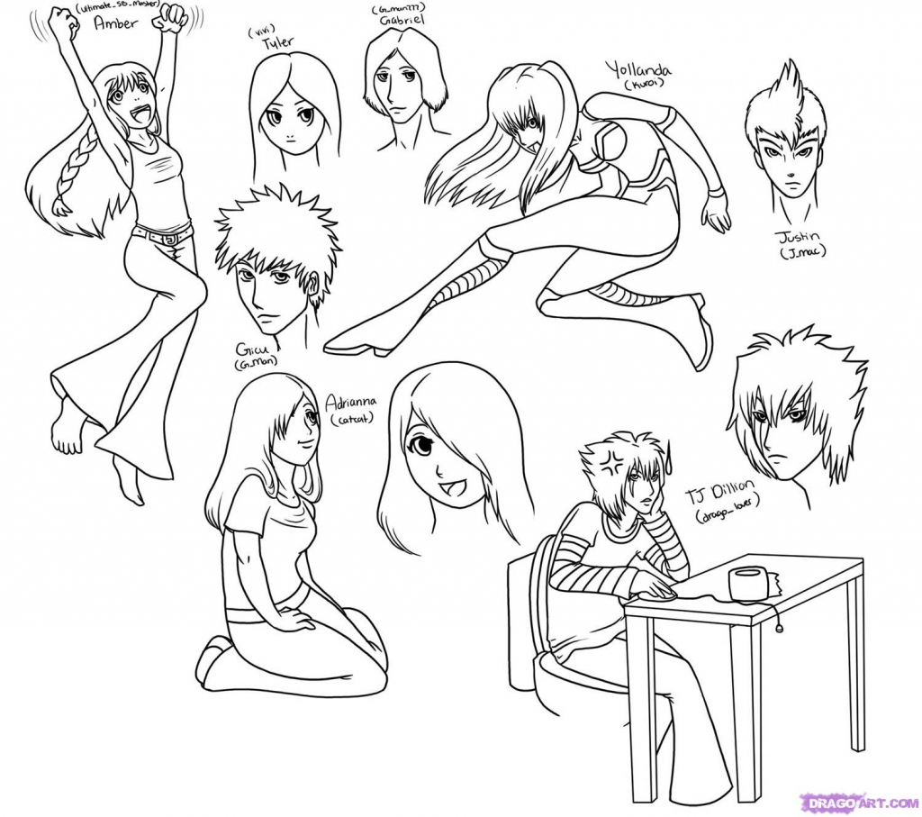 1024x907 Drawing Anime Characters For Beginners Drawing Anime Characters