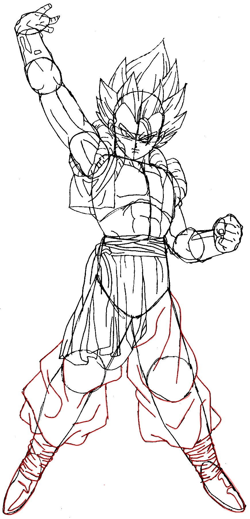 870x1804 How To Draw Gogeta From Dragon Ball Z In Easy Steps Tutorial How
