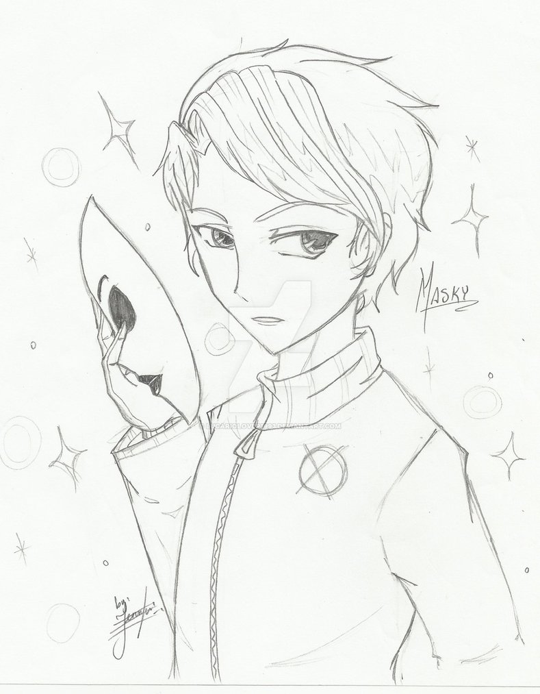 789x1013 Masky Anime (Sketch 1) By Lucariolover1993