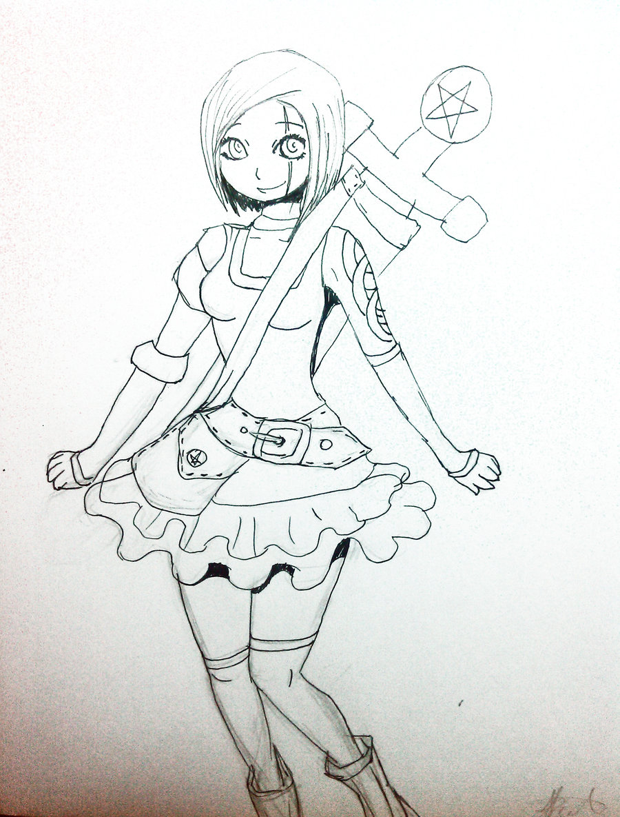 900x1185 Wip Anime Girl Warrior By Skaistele