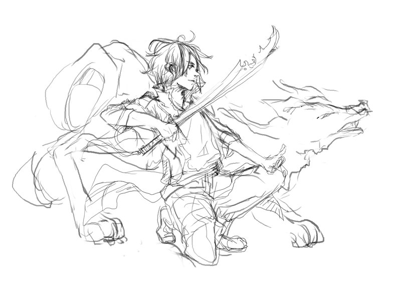 800x563 Warrior Sketch W.i.p By Ykuroom