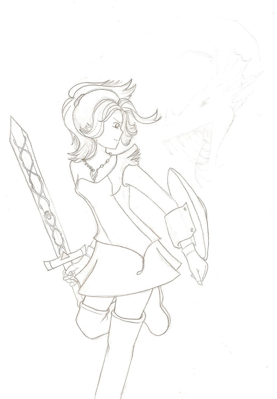 890x1280 Warrior Anime Girl With Sword By Bloodrose2121