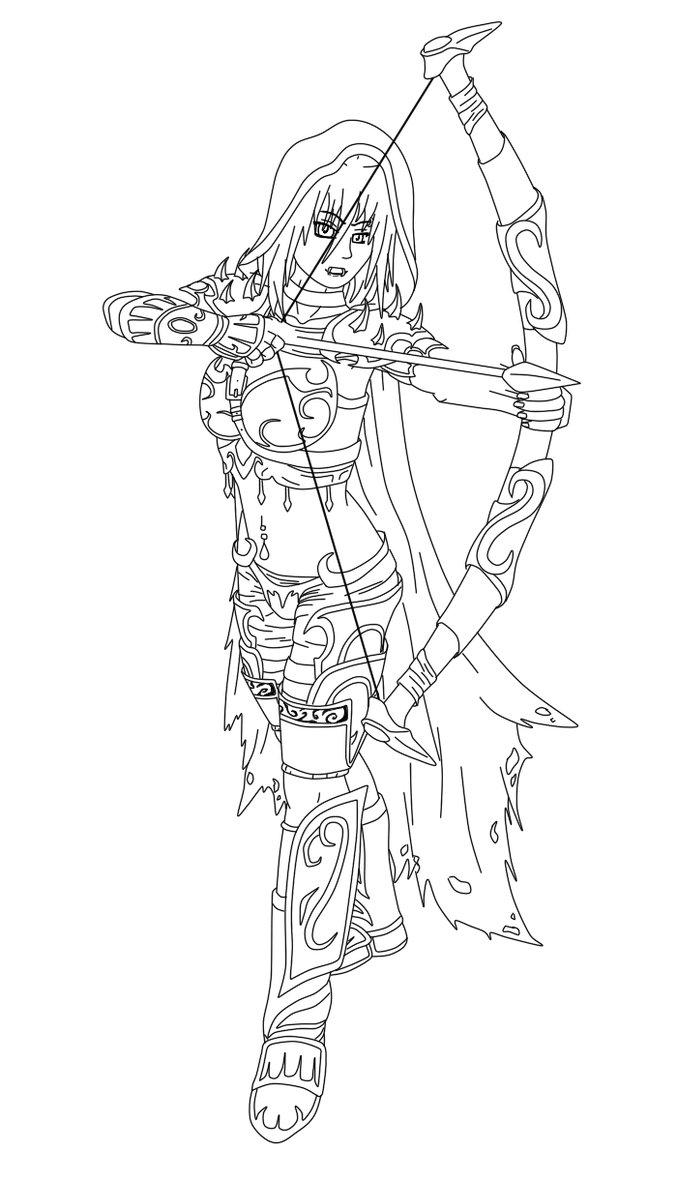 677x1180 Lineart Anime Girl Lineart 06 By ~death Tendency