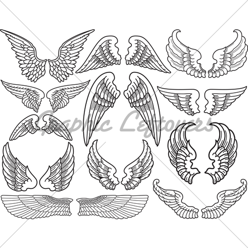 500x500 Angel Wings Gl Stock Images