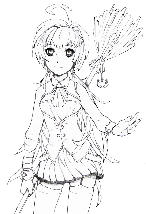 600x879 Witch Girl Pencil Lineart By 121642