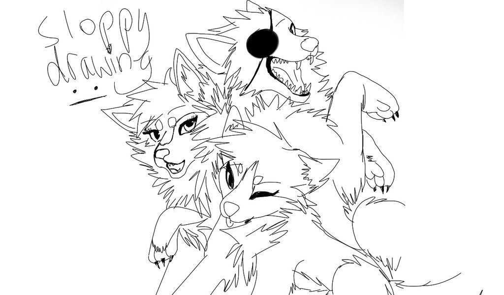 1024x600 Anime Wolf Friends By Shadowsonicamytails