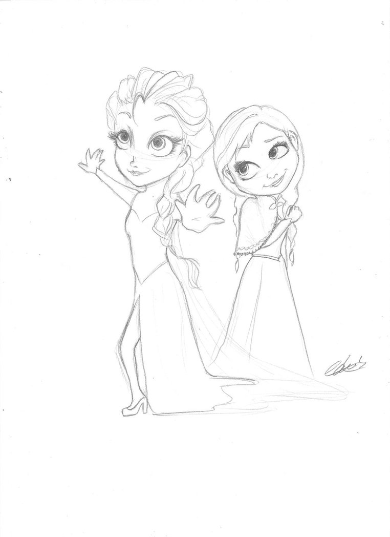 762x1048 Anna And Elsa By Paulaa3