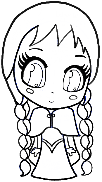 349x620 How To Draw Chibi Anna From Frozen With Easy Step By Step Tutorial