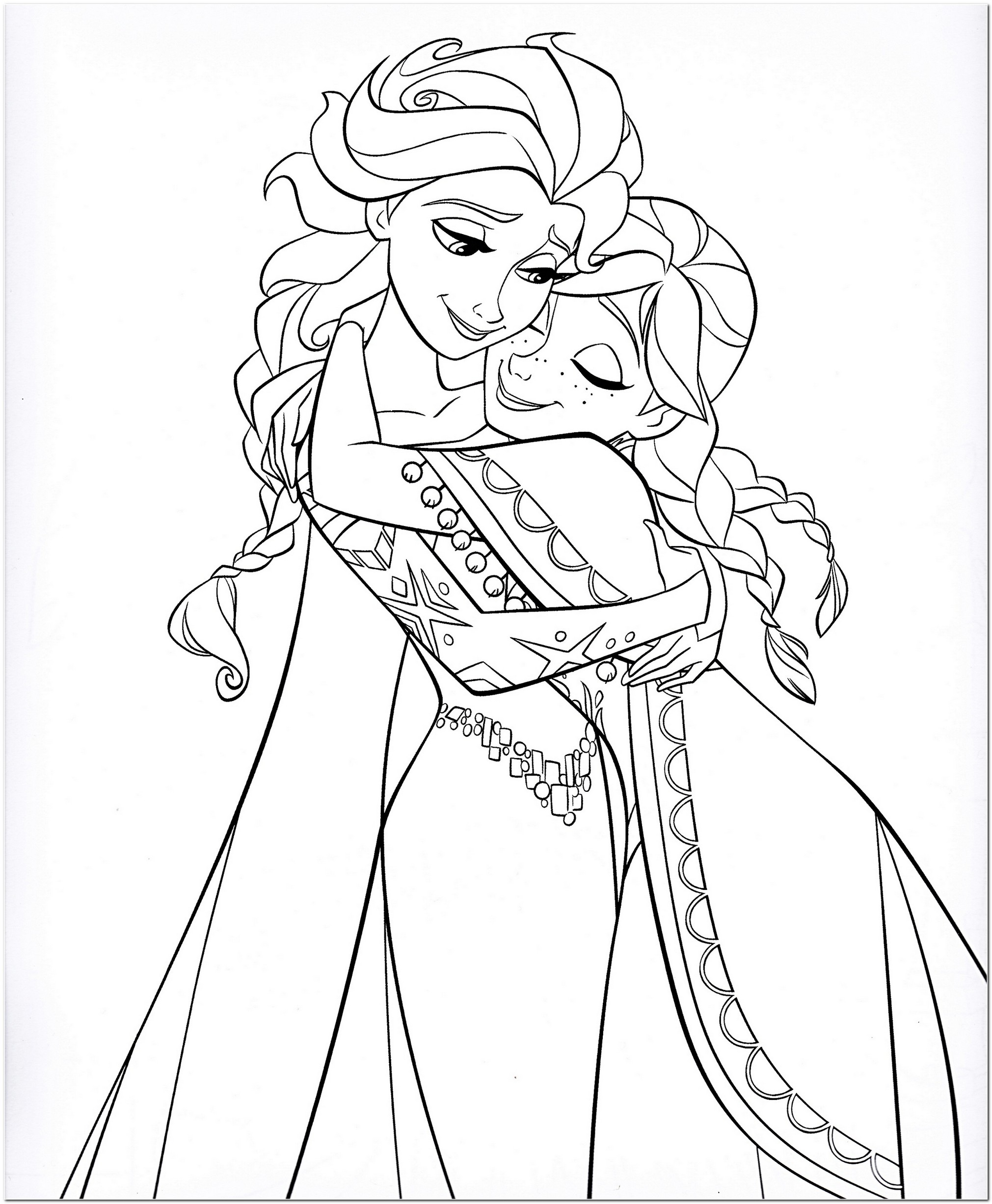 2021x2454 Coloring Page Elsa And Anna Download Drawing Board Weekly