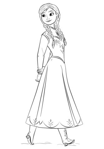 333x480 Anna From The Frozen Movie Coloring Page Free Printable Coloring