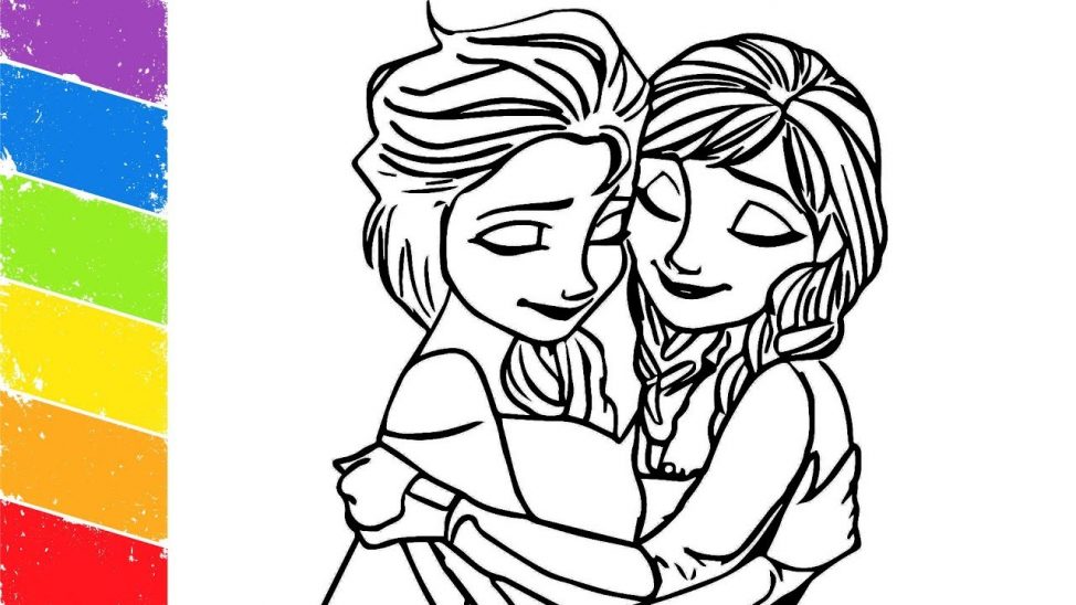 974x548 Coloring Pages Fascinating Elsa And Anna Drawing Princess Queen