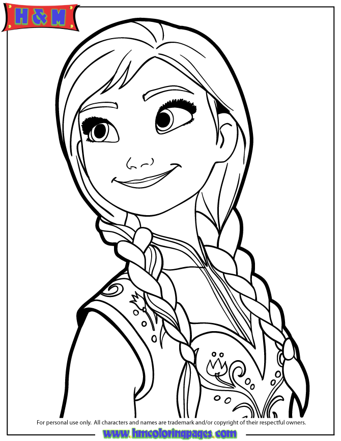 670x867 Anna Coloring Page Portrait Of Anna Coloring Page Free Printable