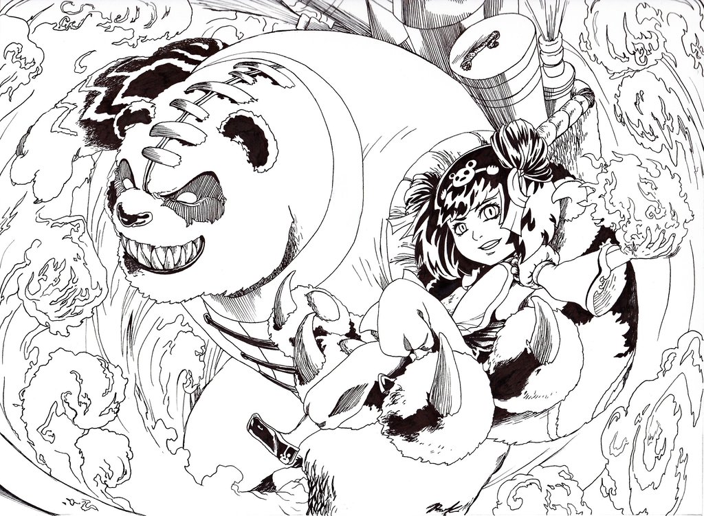 1024x751 Panda Annie! ~lineart By Bowlosauce