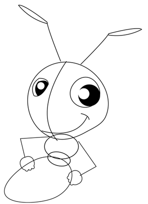 300x414 How To Draw Cartoon Ants Step By Step Drawing Tutorial