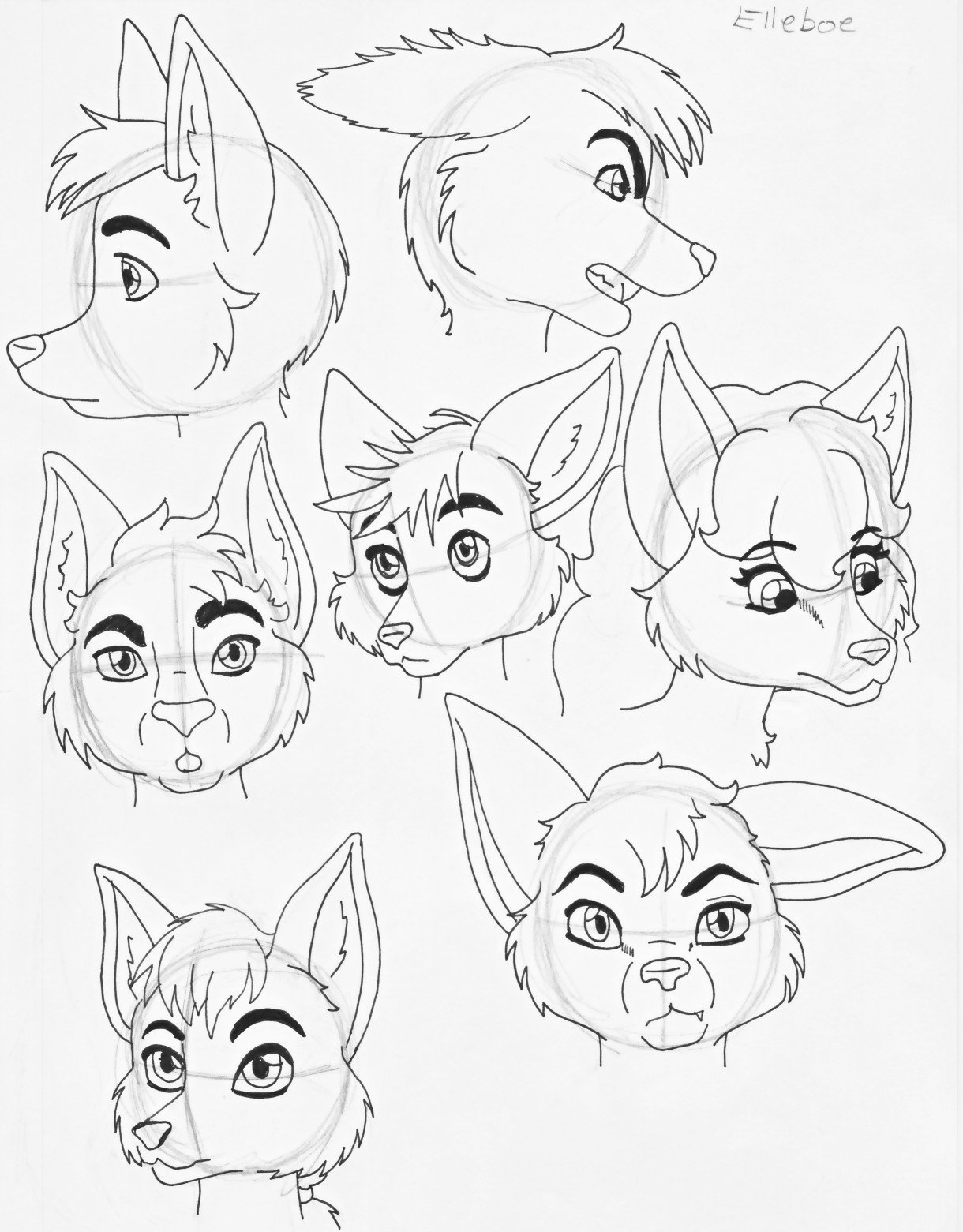 1220x1561 Anthro Wolf Head Study By Elleboe