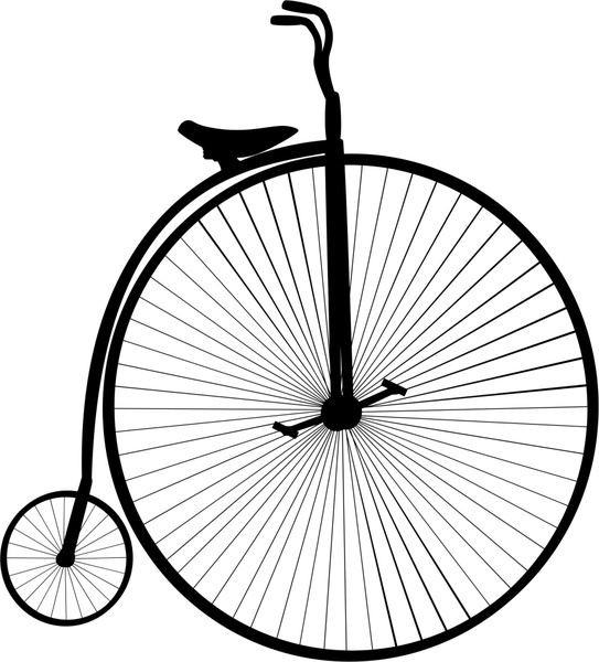 543x600 Vintage Bicycle Vector Design Black And White Free Vector