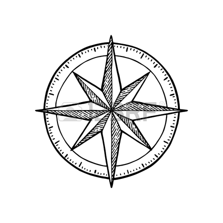 450x450 Compass Rose Isolated On White Background. Vector Vintage