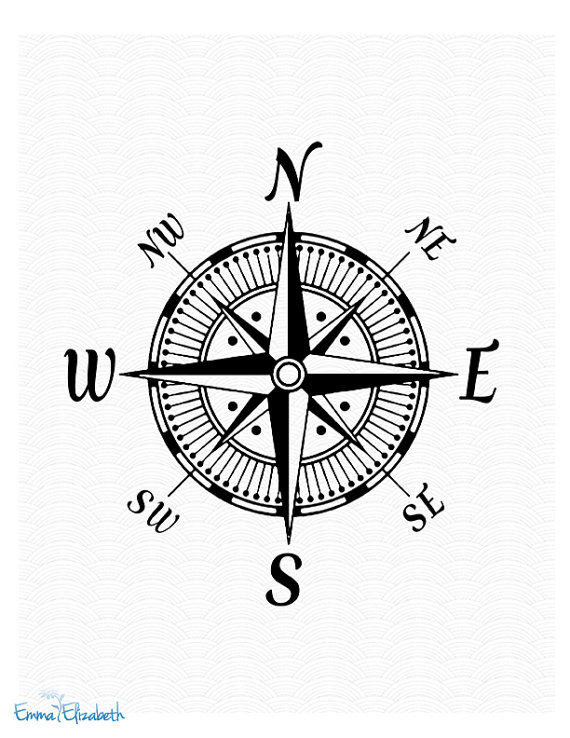 570x738 Nautical Art Illustration Vintage Compass Rose Art By Eeartstudio
