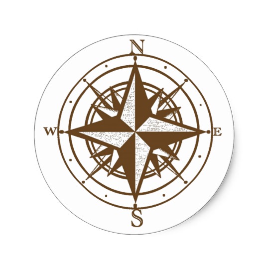 540x540 Vintage Compass Classic Round Sticker