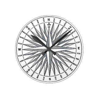 324x324 Antique Compass Wall Clocks Zazzle