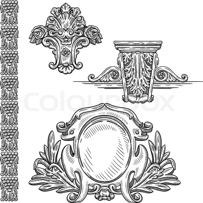 800x799 Heraldic Vintage Decorative Element. Isolated Object On White