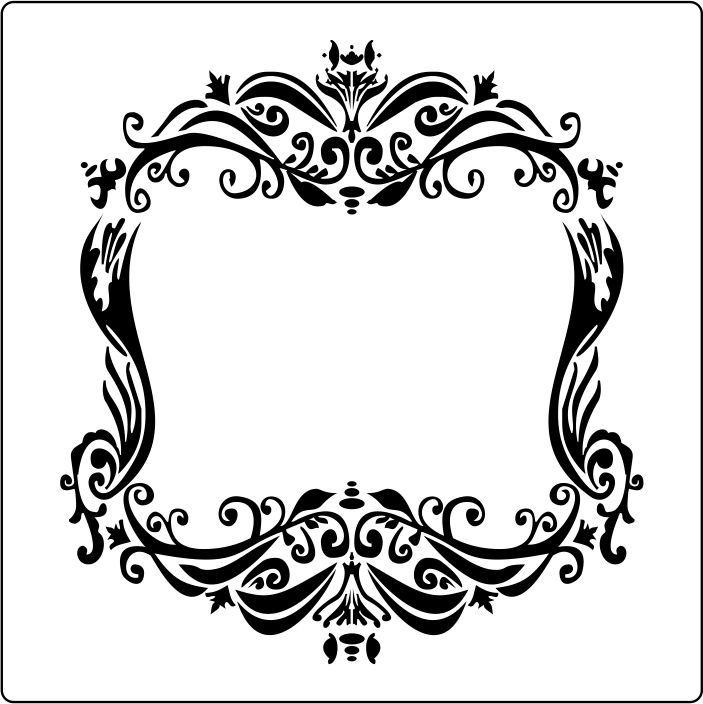 703x704 Vintage Frame Stencil From Stencil Warehouse