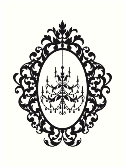 413x549 Vintage Chandelier In Antique Picture Frame Art Prints By