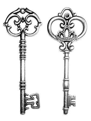 374x500 Mixed Set Of 20 Extra Large Skeleton Keys In Antique Silver