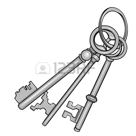 450x450 Vector Cartoon Bunch Of Antique Keys On White Background Royalty