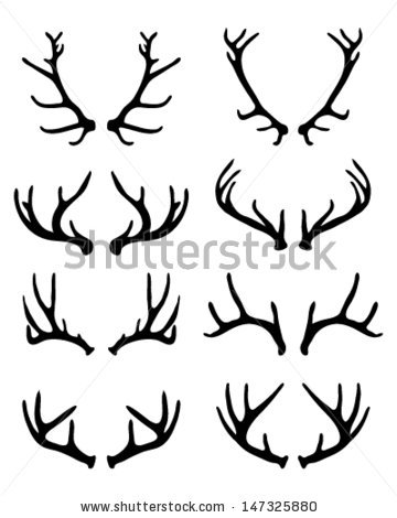 360x470 Silhouettes Of Deer Antlers 2 Vector By Katarinaf, Via