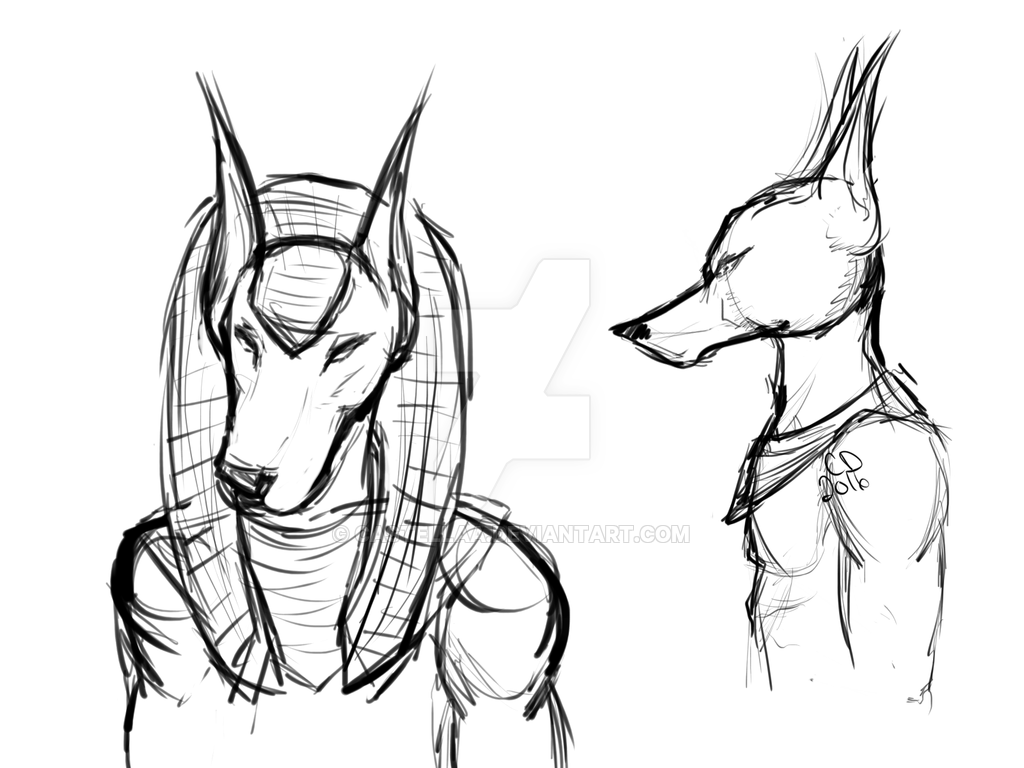 1024x768 Very Quick Anubis Sketches By Castellaa