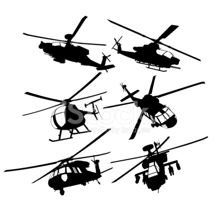 440x440 Collection Of Military Transport And Combat Helicopters Stock