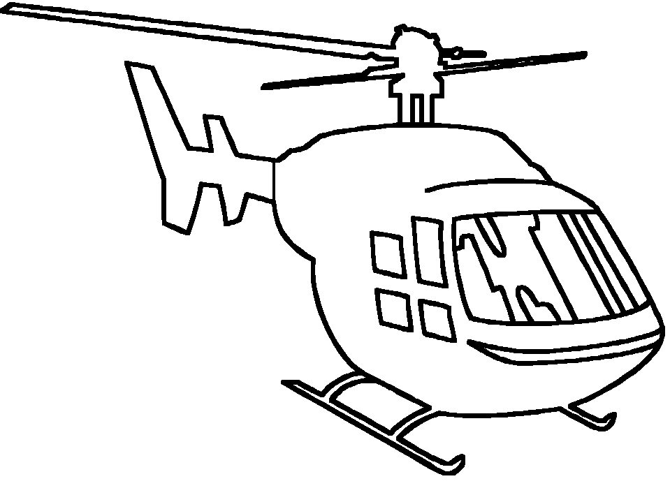 959x719 Coloring Page Helicopter